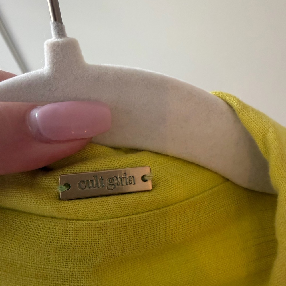 cult gaia Lime Green Cropped Long Sleeve Top - Picture 7 of 7